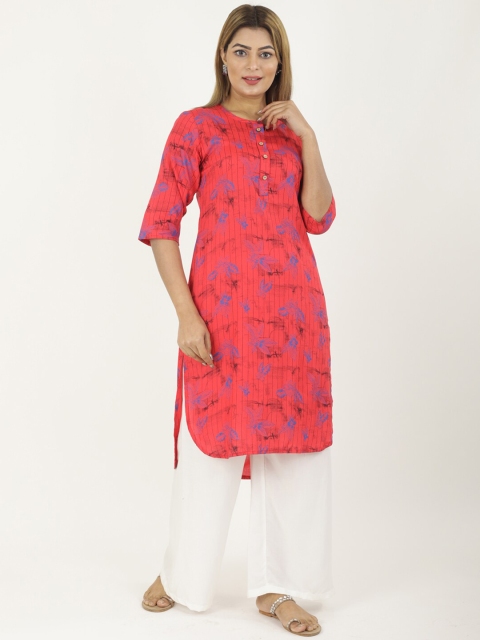 

NEUDIS Women Red & Off-White Printed Kurta with Palazzos