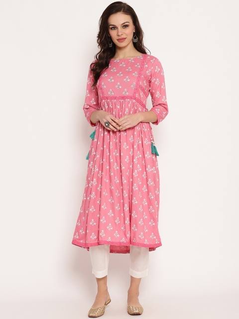 

Ramas Women Pink Ethnic Motifs Printed Kurta