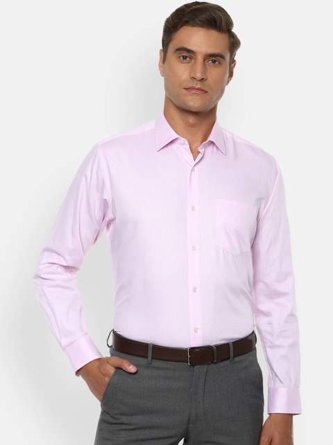 

Van Heusen Men Pink Regular Fit Self Design Formal Shirt