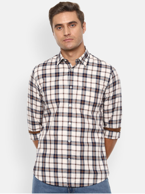 

Van Heusen Sport Men White & Black Slim Fit Checked Cotton Casual Shirt