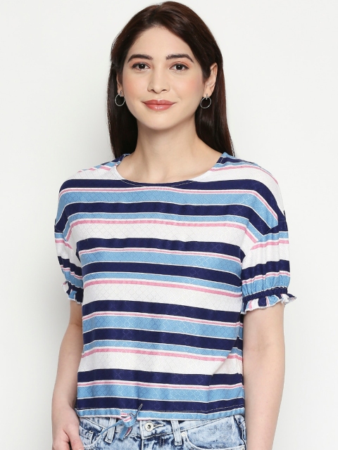 

People Women Blue & White Striped Top