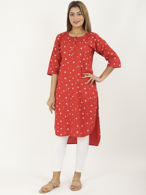 

NEUDIS Women Red & Off-White Printed Kurta with Trousers