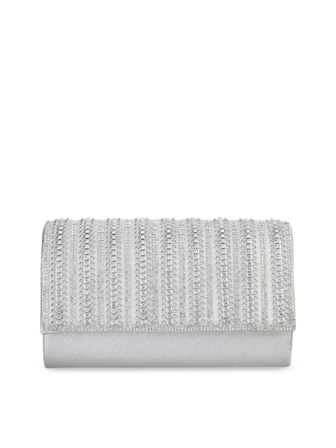 

Mochi Silver-Toned Embellished Clutch