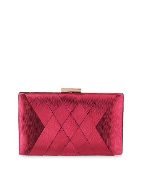 

Mochi Maroon Textured Clutch