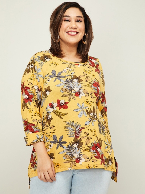 

nexus Women Mustard Yellow Printed Top