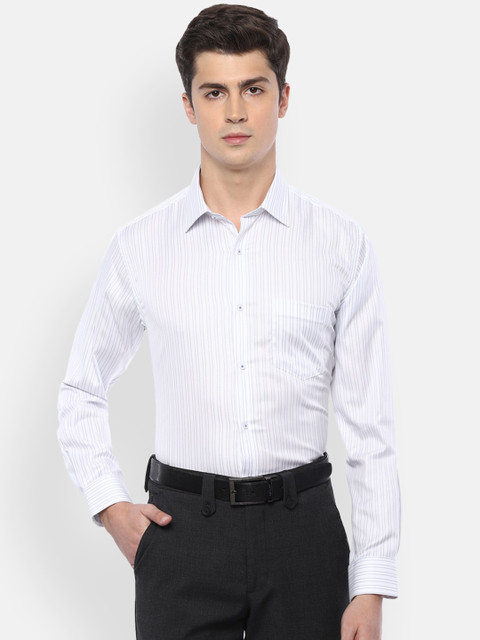 

Van Heusen Men White & Blue Regular Fit Striped Formal Shirt