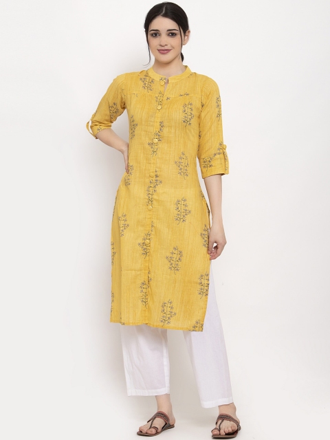 

ALC Creations Yellow Floral Printed Kurta
