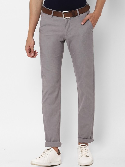 

Allen Solly Men Grey Tapered Fit Solid Regular Trousers
