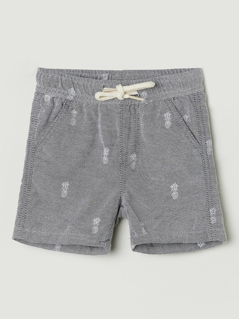

max Boys Grey Printed Denim Shorts