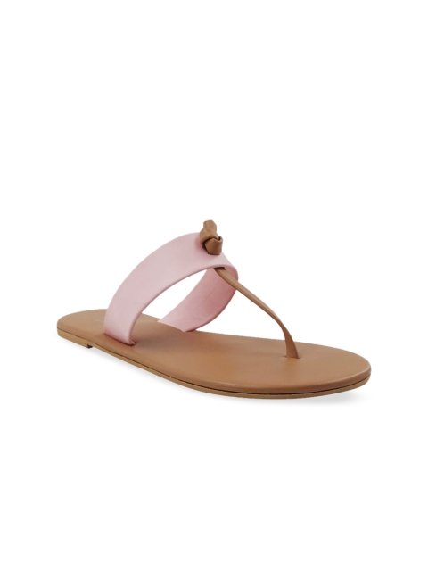 

POSTCARD Women Pink Solid T-Strap Flats
