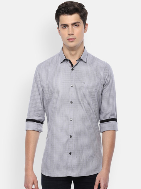 

Van Heusen Sport Men Grey Slim Fit Checked Casual Shirt