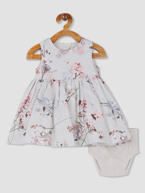

The Childrens Place Girls Grey Printed Fit and Flare Dress with Brief