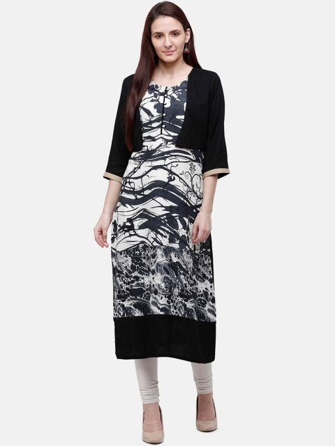 

Rasada Women Black Printed Kurta
