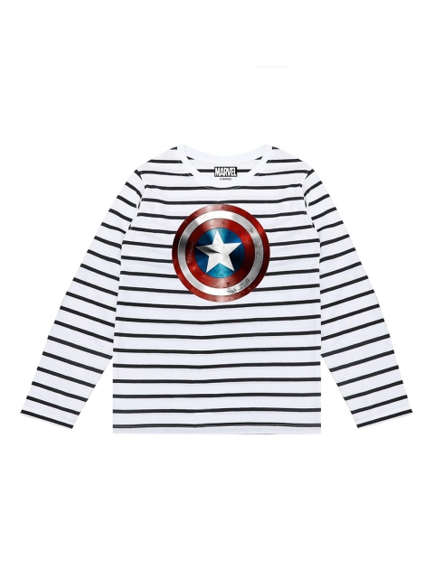 

Marvel by Wear Your Mind Boys Black Striped Round Neck T-shirt