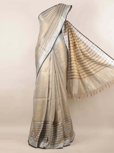 

Pothys Grey Solid Saree