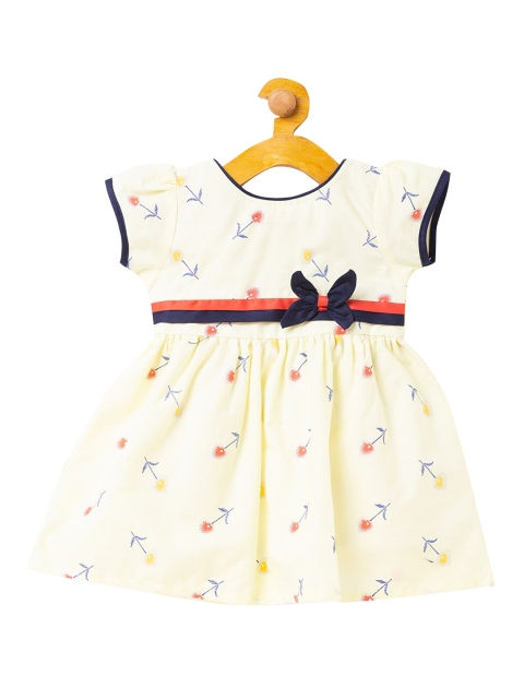 

The Magic Wand Girls Yellow Printed Fit and Flare Dress