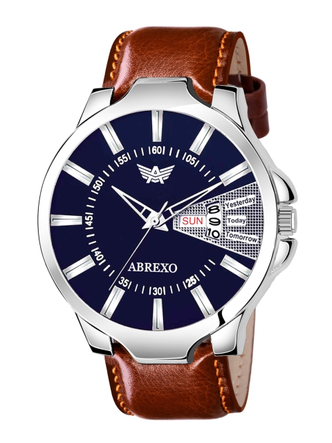 

Abrexo Men Navy Blue Analogue Watch Abx1191 Brown Blue