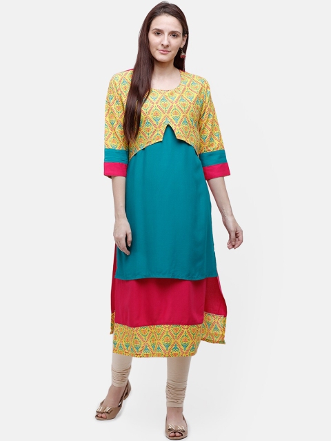 

Rasada Women Green and Black Printed Kurti