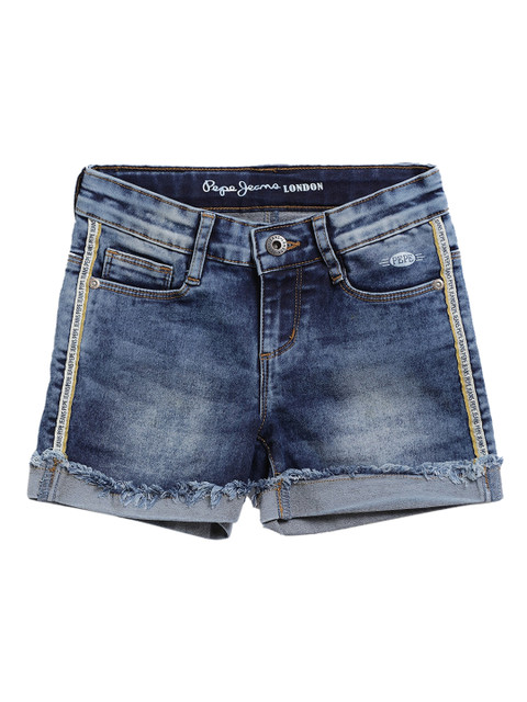 

Pepe Jeans Girls Blue Washed Skinny Fit Denim Shorts