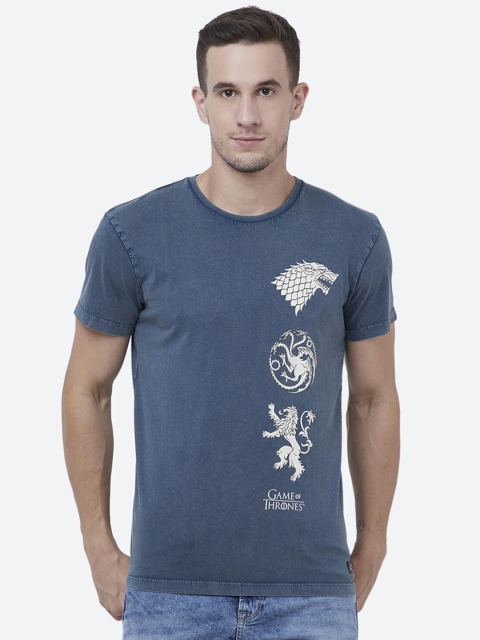 

Free Authority Men Blue Game OF Thrones Printed Round Neck T-shirt