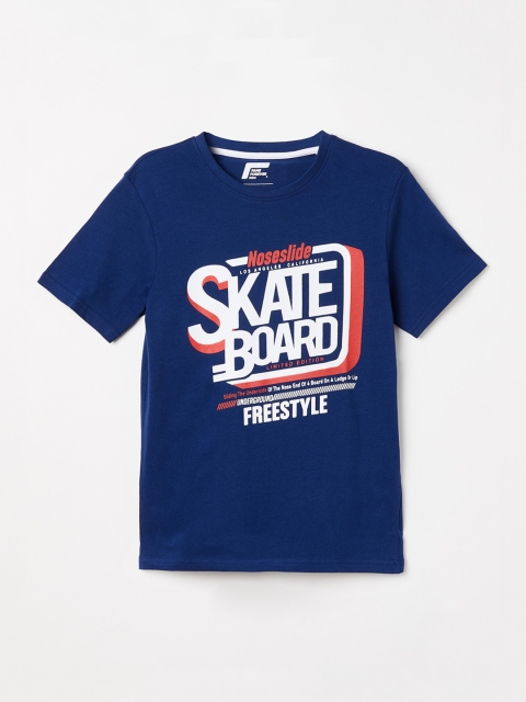 

Fame Forever by Lifestyle Boys Navy Blue Printed Round Neck T-shirt
