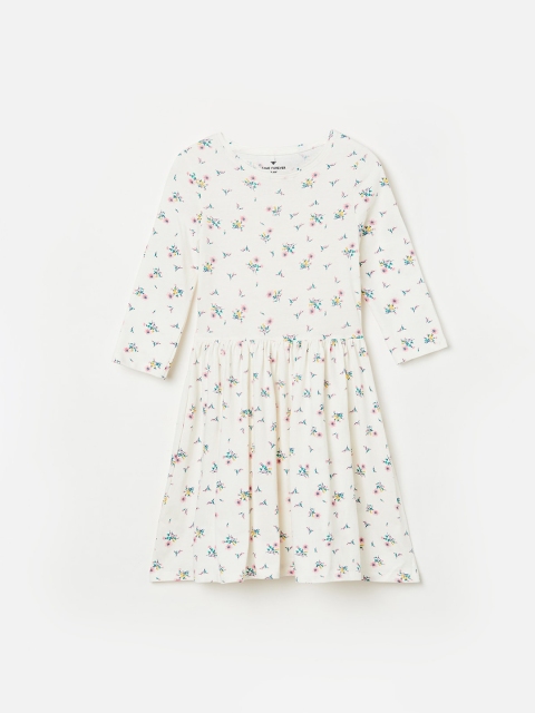 

Fame Forever by Lifestyle Girls Off-White Floral Printed Fit and Flare Dress
