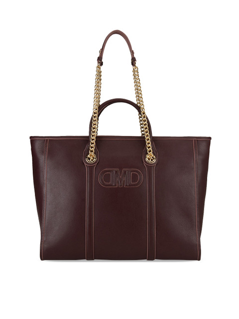 

Da Milano Women Maroon Textured Leather Handheld Bag