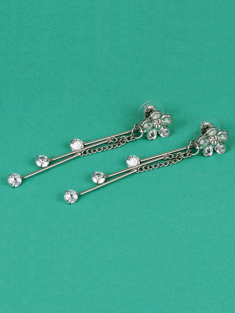 

Jewelz Silver-Plated Contemporary Drop Earrings