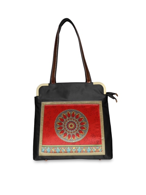 

All Things Sundar Red & Black Printed Shoulder Bag
