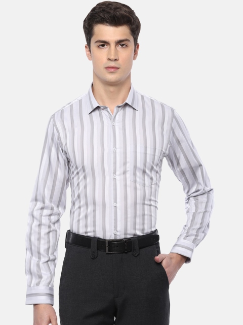 

Van Heusen Men Grey Slim Fit Striped Casual Shirt