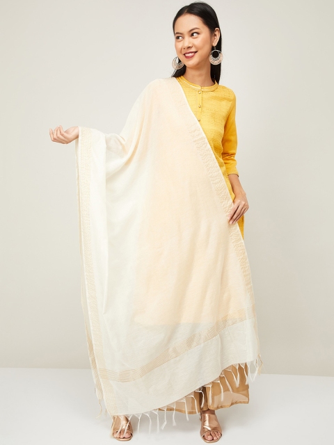 

Melange by Lifestyle White Solid Dupatta