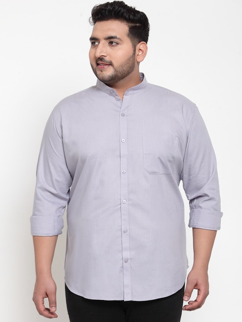 

plusS Men Blue Regular Fit Solid Casual Shirt
