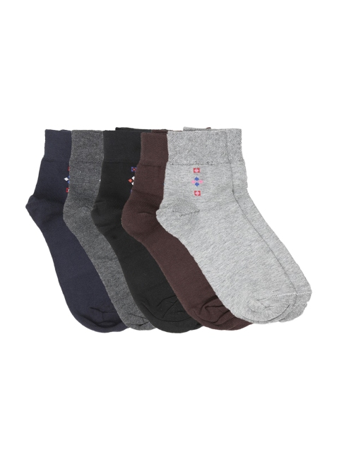 

Dollar Men Pack Of 5 Assorted Ankle-Length Socks, Black