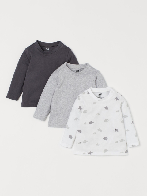 

H&M Infants 3 Pack Muticoloured Cotton Tops, Multi