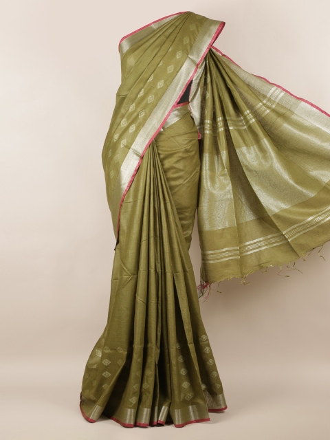 

Pothys Green Solid Saree