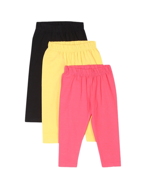 

Donuts Girls Pack Of 3 Solid Ankle-Length Leggings, Yellow