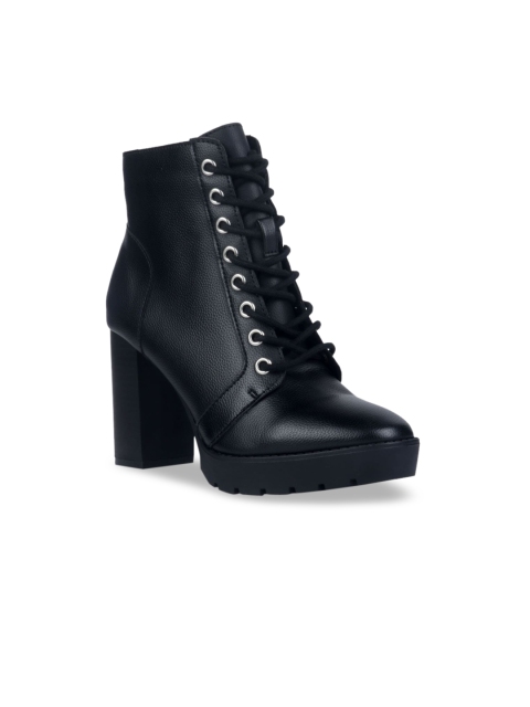 

London Rag Women Black Solid Heeled Boots