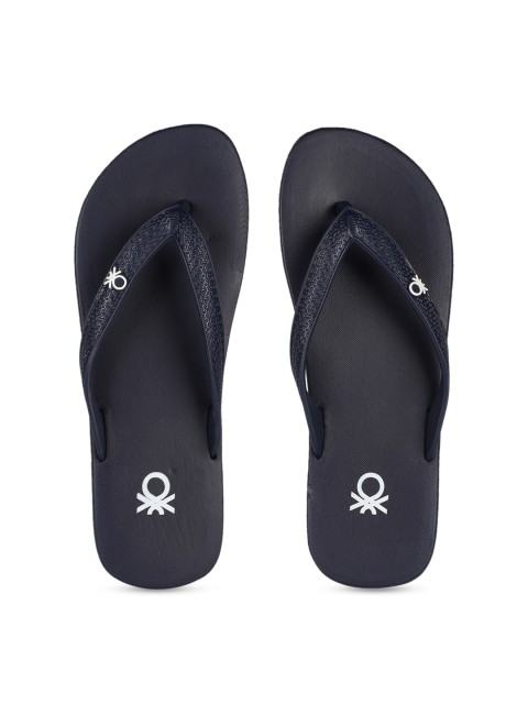 

United Colors of Benetton Women Navy Blue Solid Thong Flip-Flops