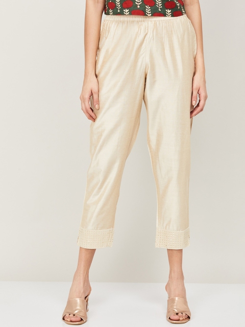 

Melange by Lifestyle Women Beige Regular Fit Solid Regular Trousers