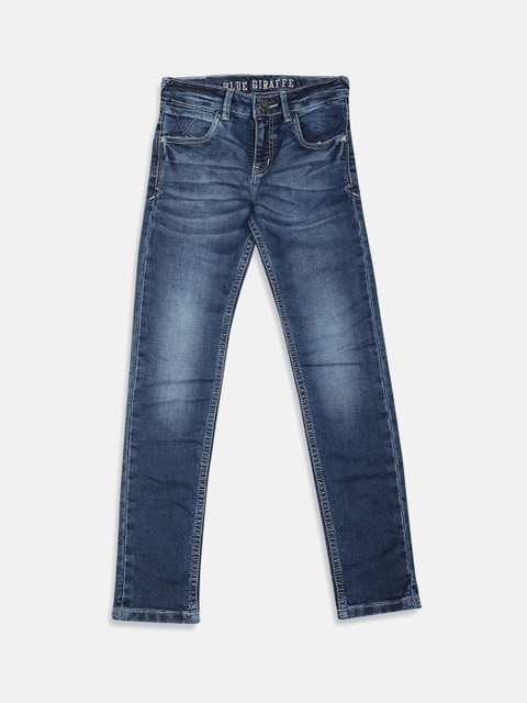 

Blue Giraffe Boys Blue Regular Fit Mid-Rise Clean Look Jeans