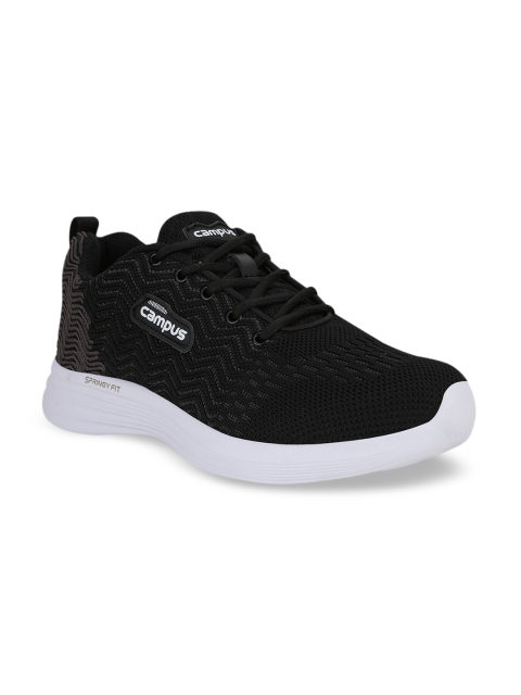 

Campus Men Black Mesh Running Shoes
