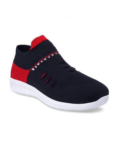 

Woakers Men Red & Navy Blue Colourblocked Slip-On Sneakers