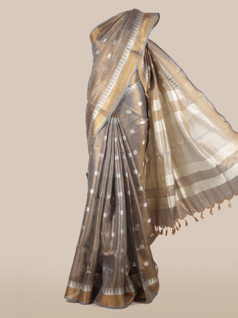 

Pothys Grey Woven Design Linen Blend Saree