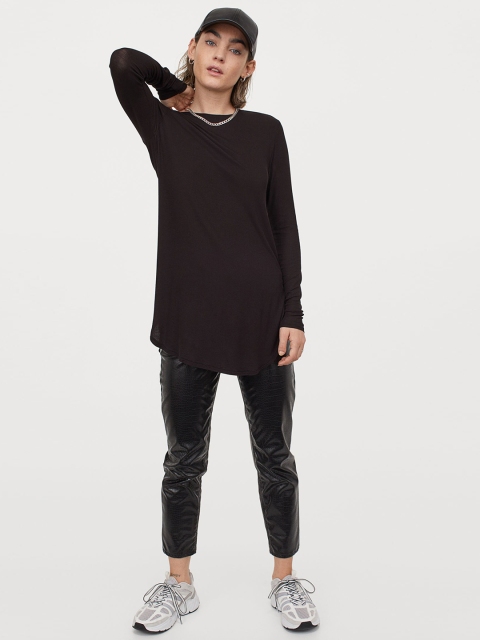 

H&M Women Black Ribbed Top