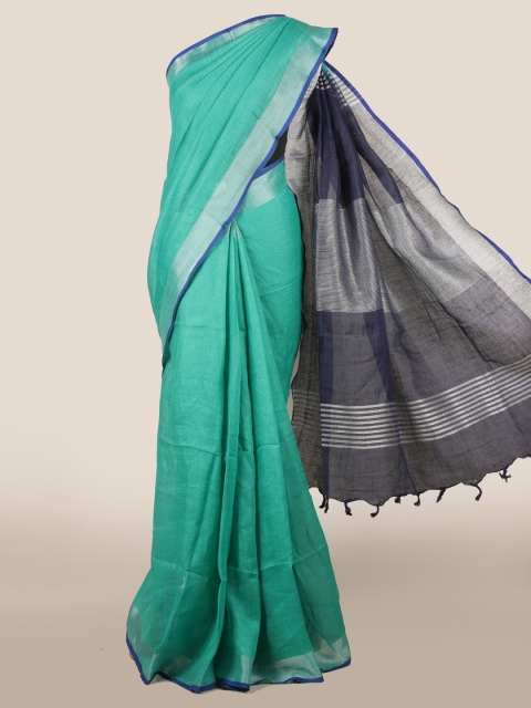 

Pothys Green Solid Saree