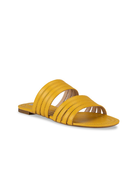

ROSSO BRUNELLO Women Mustard Yellow Solid Open Toe Flats