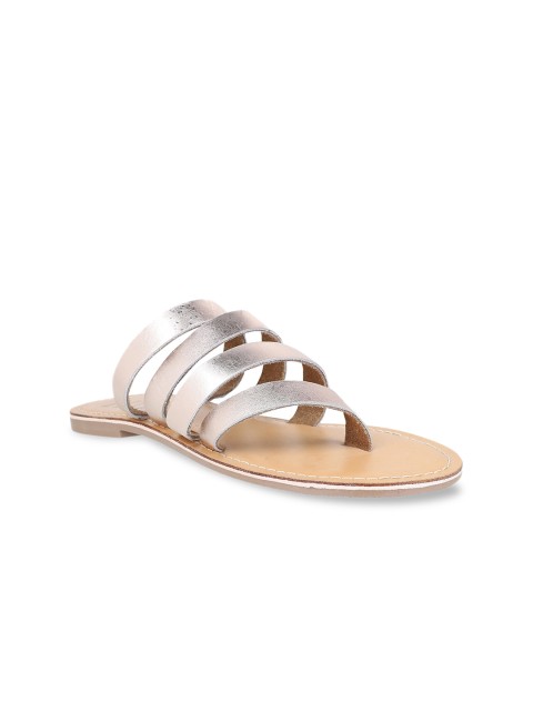 

ELLE Women Rose Solid Leather Open Toe Flats