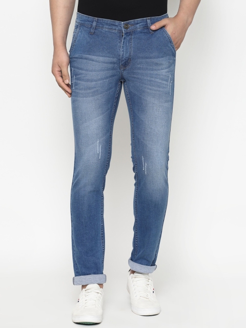 

TNG Men Blue Slim Fit Mid-Rise Low Distress Stretchable Jeans