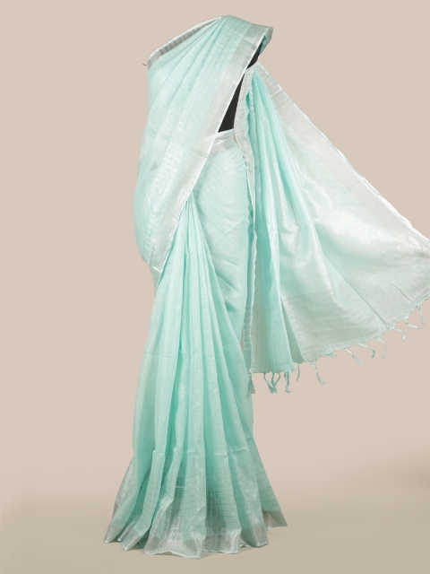 

Pothys Blue Solid Saree