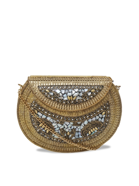

Diwaah Women Gold-Toned Self Design Sling Bag